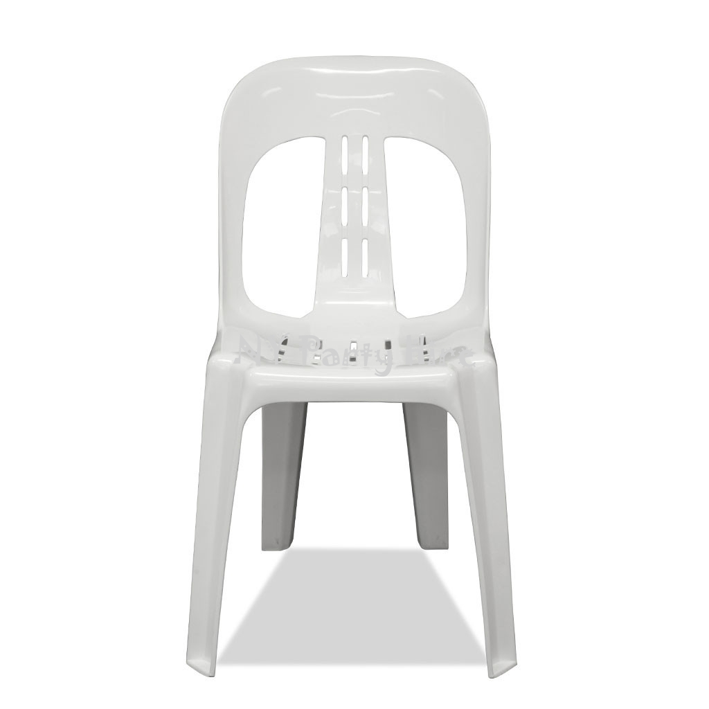 white plastic chairs