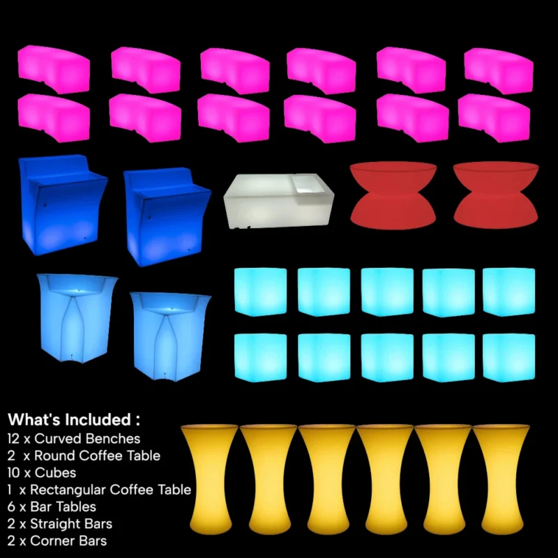 glow party items for hire